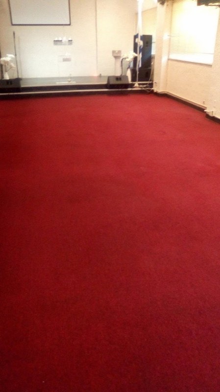 Red carpet in a large room